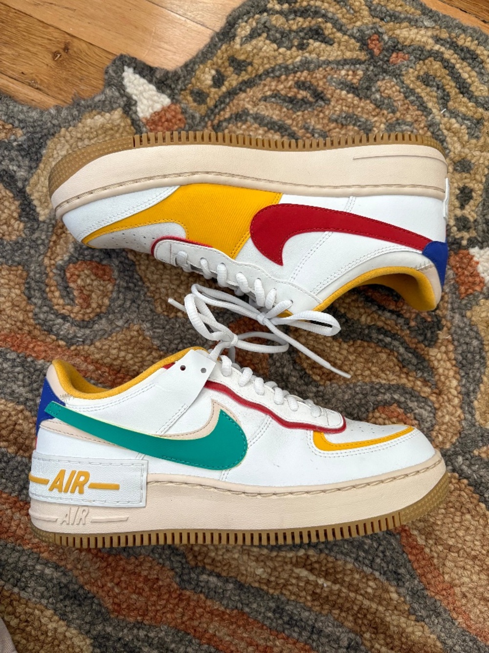 Nike Air Force One Low Shadow Sneakers Summit White/Neptune Green Women’s US 9.5
